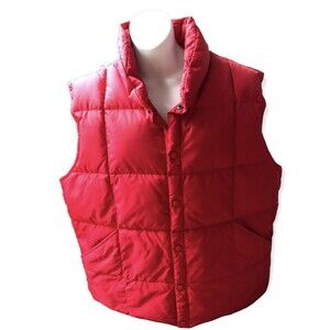 Lands End Womens Goose Down Puffer Vest Red Large 42-44 EUC!
